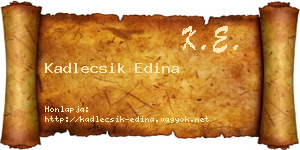 Kadlecsik Edina névjegykártya