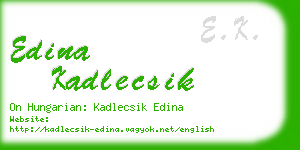 edina kadlecsik business card